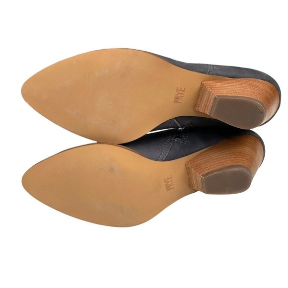 FRYE Rory Bootie Shootie Ankle Zip Almond Toe Nubuck Leather Gray Sz 9.5 Western - Picture 8 of 10